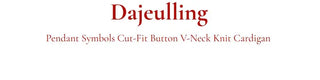 Dazzling Pendant Symbol Cut-off Fit Button V-Neck Loose-Fit Knit Cardigan
