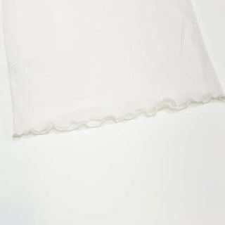 Lenerlin Loose Fit Lace Layered See-Through Wave Long Sleeve Warmer T-Shirt