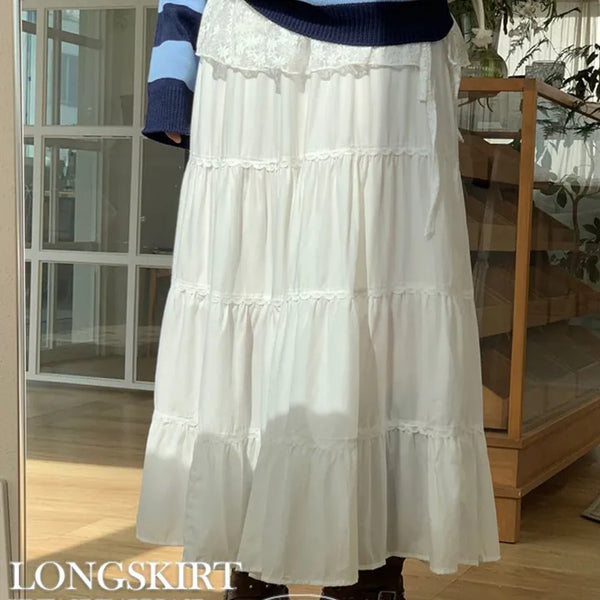 Liberi Lace Flare Banding Long Skirt