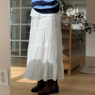 Liberi Lace Flare Banding Long Skirt