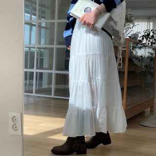 Liberi Lace Flare Banding Long Skirt