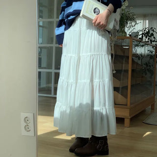 Liberi Lace Flare Banding Long Skirt