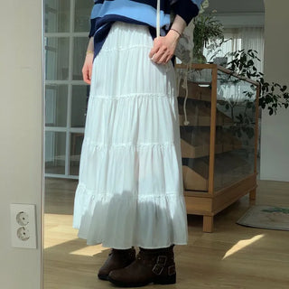 Liberi Lace Flare Banding Long Skirt