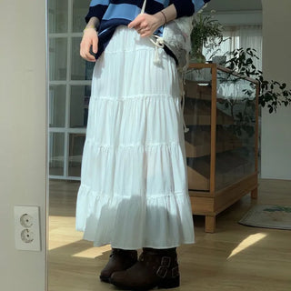 Liberi Lace Flare Banding Long Skirt