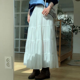 Liberi Lace Flare Banding Long Skirt