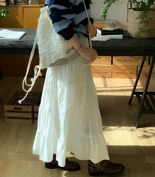 Liberi Lace Flare Banding Long Skirt