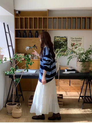 Liberi Lace Flare Banding Long Skirt