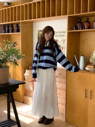 Liberi Lace Flare Banding Long Skirt