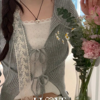 Popori Flower Punching Layered Lace Cotton Sleeveless Nashi