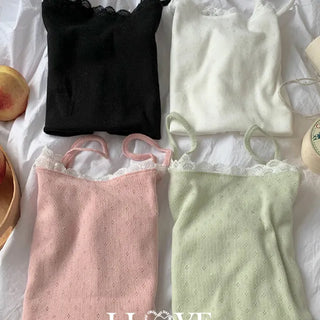 Popori Flower Punching Layered Lace Cotton Sleeveless Nashi