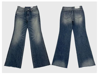 Byelo Glam Semi Bootcut Pocket Cut Denim Long Pants /2 Sizes