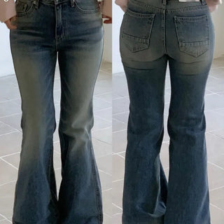 Byelo Glam Semi Bootcut Pocket Cut Denim Long Pants /2 Sizes