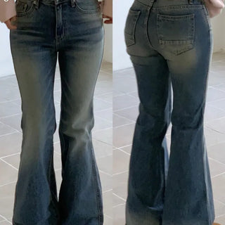 Byelo Glam Semi Bootcut Pocket Cut Denim Long Pants /2 Sizes