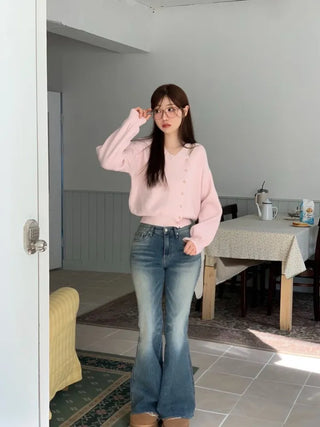 Byelo Glam Semi Bootcut Pocket Cut Denim Long Pants /2 Sizes