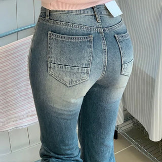 Byelo Glam Semi Bootcut Pocket Cut Denim Long Pants /2 Sizes