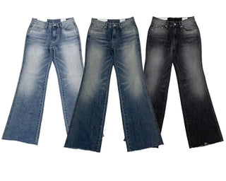 Byelo Glam Semi Bootcut Pocket Cut Denim Long Pants /2 Sizes