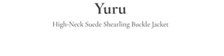 Yuru Avan loose fit high neck suede fleece lining buckle jacket jumper