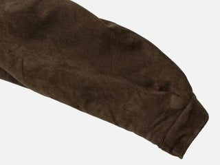Yuru Avan loose fit high neck suede fleece lining buckle jacket jumper