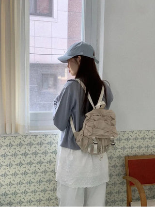 Cloud Lovely Frill Collar Lovely Button Long Sleeve Knit Cardigan