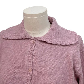Cloud Lovely Frill Collar Lovely Button Long Sleeve Knit Cardigan