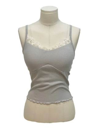 The Mute wave lace layered sleeveless bustier with built-in cap and string nasi