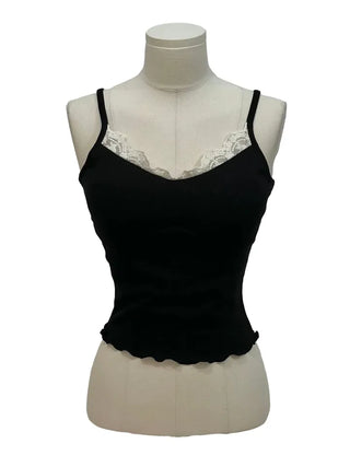 The Mute wave lace layered sleeveless bustier with built-in cap and string nasi