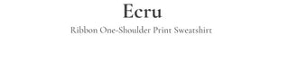 Ecru Yeoriabangfit Ribbon One-off Shoulder Printed Man-to-Man