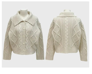 Lynel Vintage Cara Neck Button Twisted Loose Fit Knit Cardigan