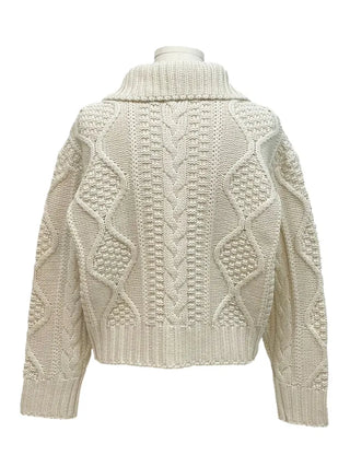 Lynel Vintage Cara Neck Button Twisted Loose Fit Knit Cardigan