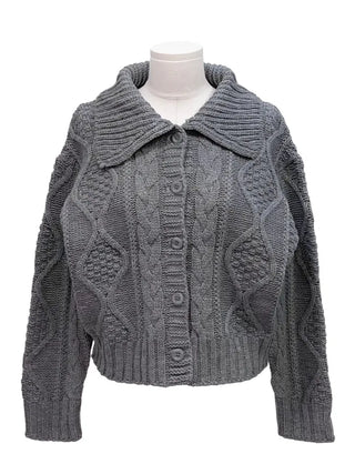 Lynel Vintage Cara Neck Button Twisted Loose Fit Knit Cardigan