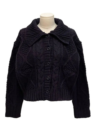 Lynel Vintage Cara Neck Button Twisted Loose Fit Knit Cardigan
