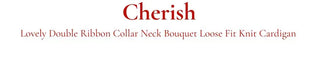 Cherry Vintage Lovely Double Ribbon Collar Neck Boucle Loose Fit Knit Cardigan
