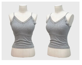 Madee lace layered slim fit sleeveless ribbed cap sleeveless