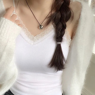 Madee lace layered slim fit sleeveless ribbed cap sleeveless