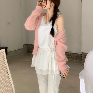 Madee lace layered slim fit sleeveless ribbed cap sleeveless