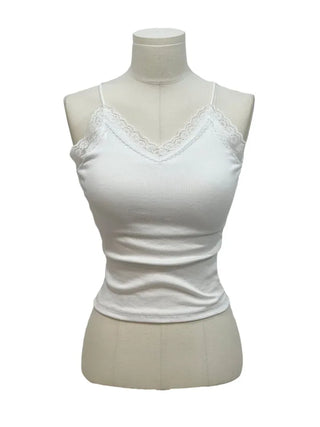 Madee lace layered slim fit sleeveless ribbed cap sleeveless