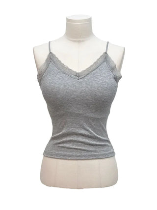 Madee lace layered slim fit sleeveless ribbed cap sleeveless