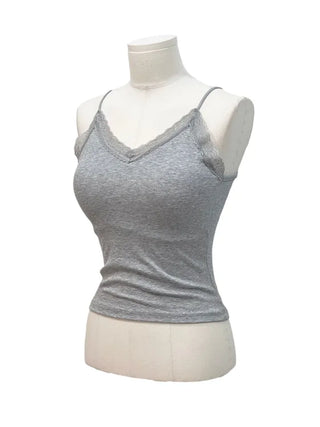 Madee lace layered slim fit sleeveless ribbed cap sleeveless