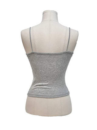 Madee lace layered slim fit sleeveless ribbed cap sleeveless