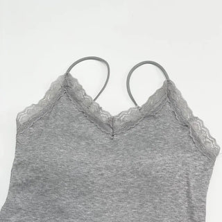 Madee lace layered slim fit sleeveless ribbed cap sleeveless