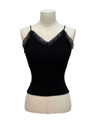 Madee lace layered slim fit sleeveless ribbed cap sleeveless