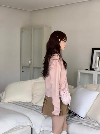 Jayin Alpaca Loose Fit V-Neck Button Wool Knit Cardigan