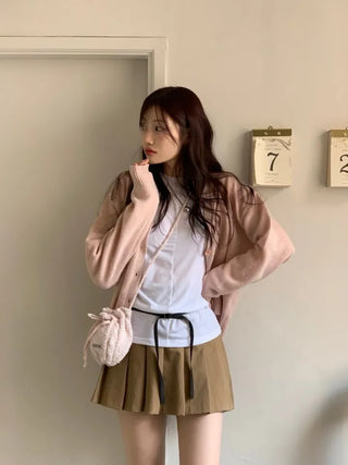 Jayin Alpaca Loose Fit V-Neck Button Wool Knit Cardigan