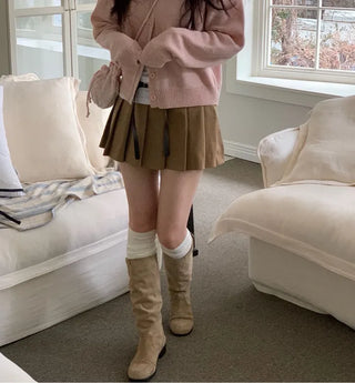 Jayin Alpaca Loose Fit V-Neck Button Wool Knit Cardigan