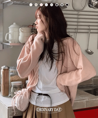 Jayin Alpaca Loose Fit V-Neck Button Wool Knit Cardigan