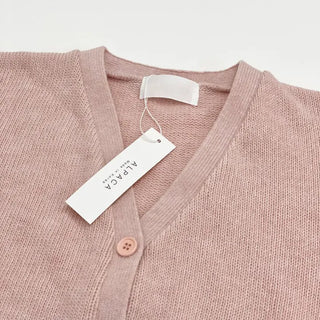 Jayin Alpaca Loose Fit V-Neck Button Wool Knit Cardigan