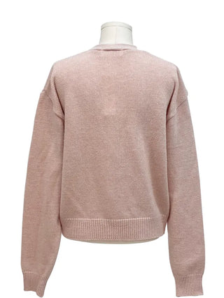 Jayin Alpaca Loose Fit V-Neck Button Wool Knit Cardigan