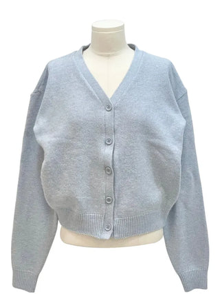 Jayin Alpaca Loose Fit V-Neck Button Wool Knit Cardigan