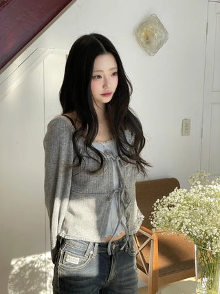 Ion embroidery lace frill layered inner sleeveless sleeveless nasi