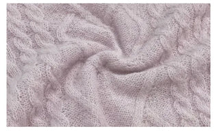 Hyphen hairy, loose-fitting collar neck, long-sleeved wool knit,